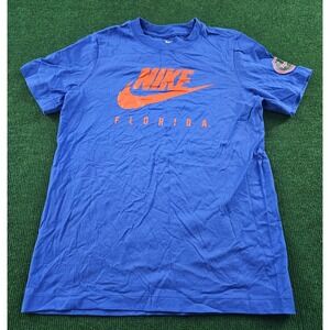 Nike‎ Youth T Shirt Florida Gators Orange Swoosh Blue Size M Made in Mexico